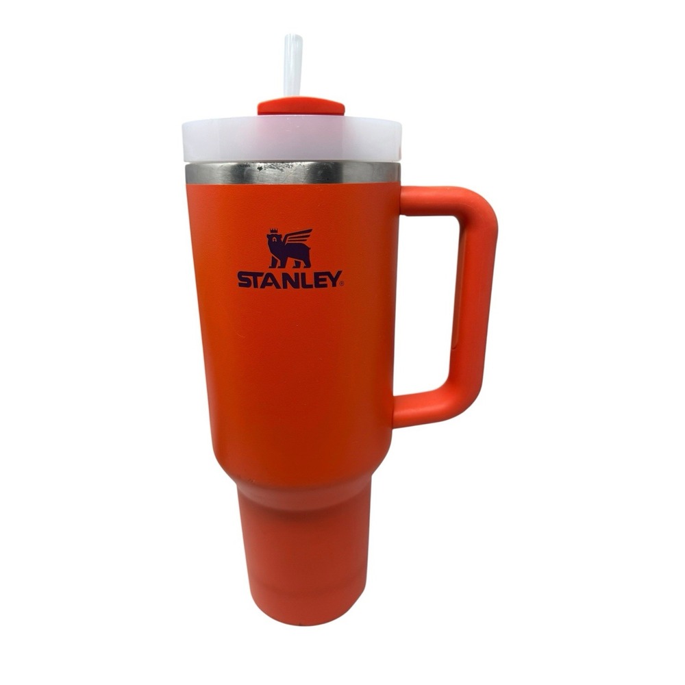 Stanley Adventure Quencher 40oz Tiger Lily Orange Tumbler Straw IMPERFECT